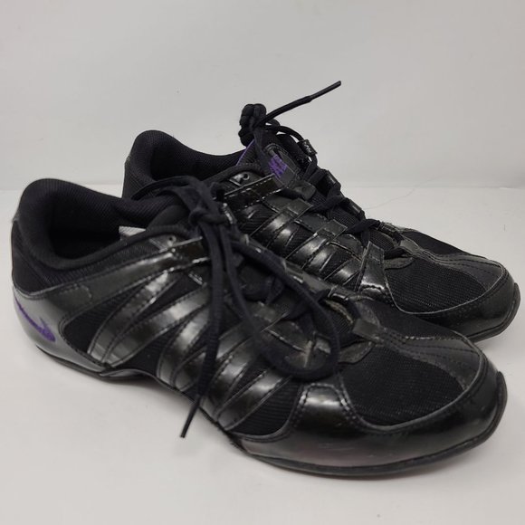 Nike  Musique 4 'Black Purple' Low Rise Mesh and Patent Shoes Size 8.5 - Picture 1 of 8